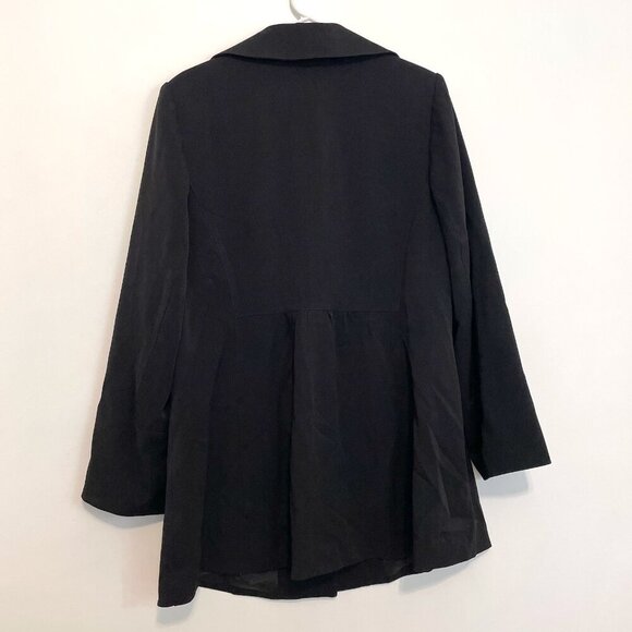 LANE BRYANT Plus Size Solid Black Three Button Long Duster Work Blazer or Jacket - Picture 11 of 14